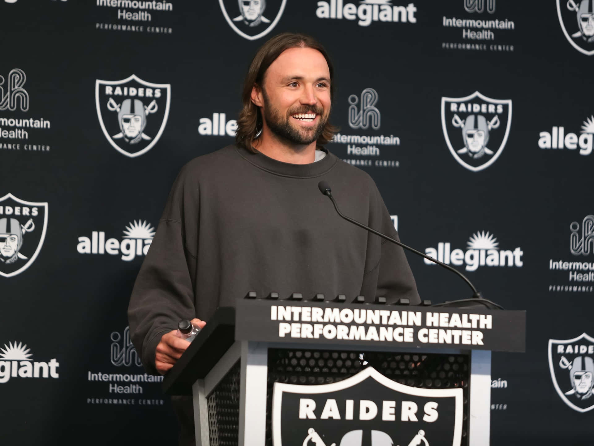 Gardner Minshew Speakingat Raiders Press Conference Wallpaper