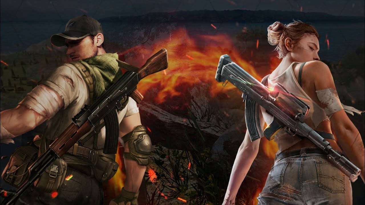 Garena Free Fire Back To Back Characters Wallpaper