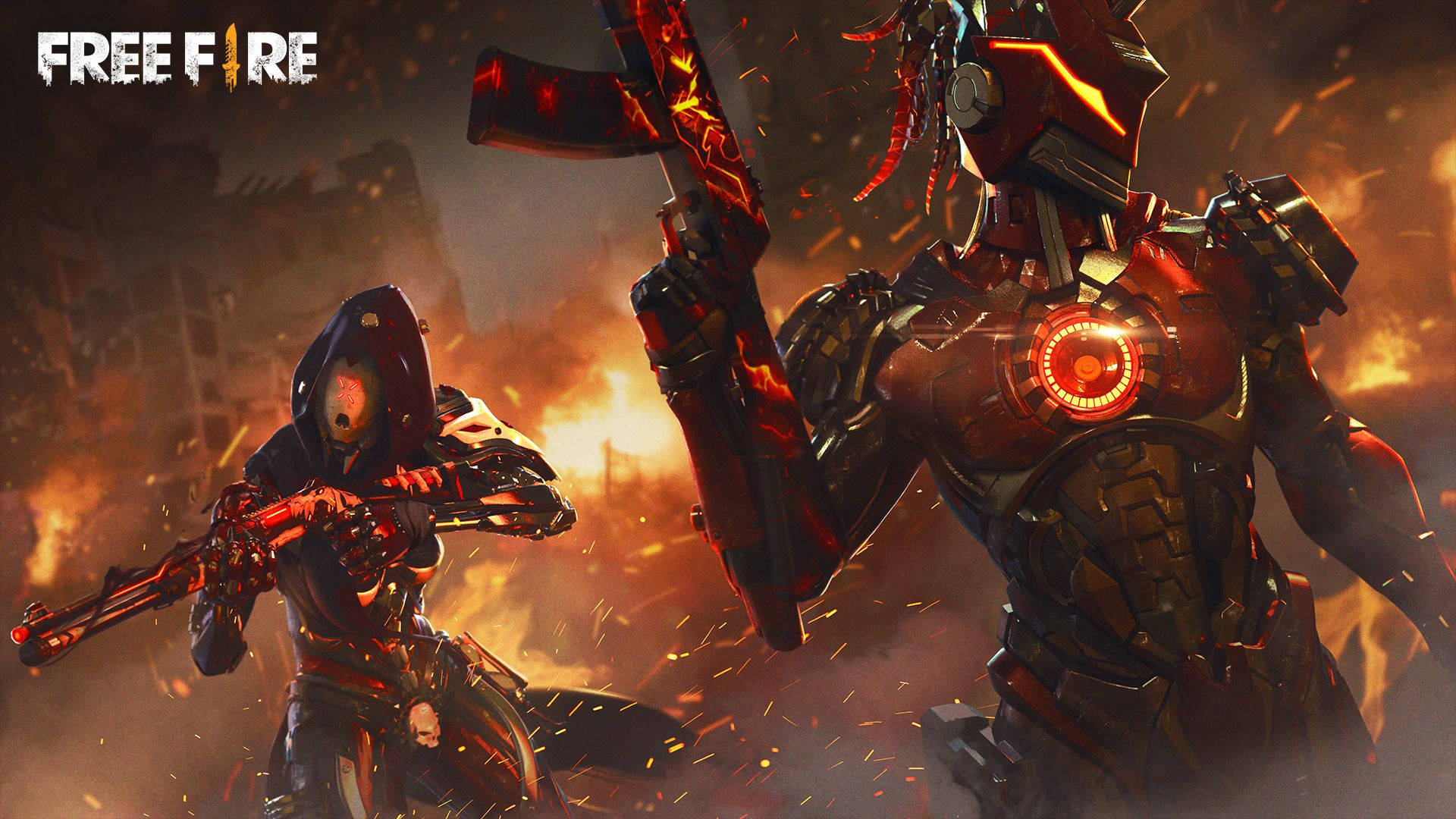 Garena Free Fire Red Robots In Flame Wallpaper