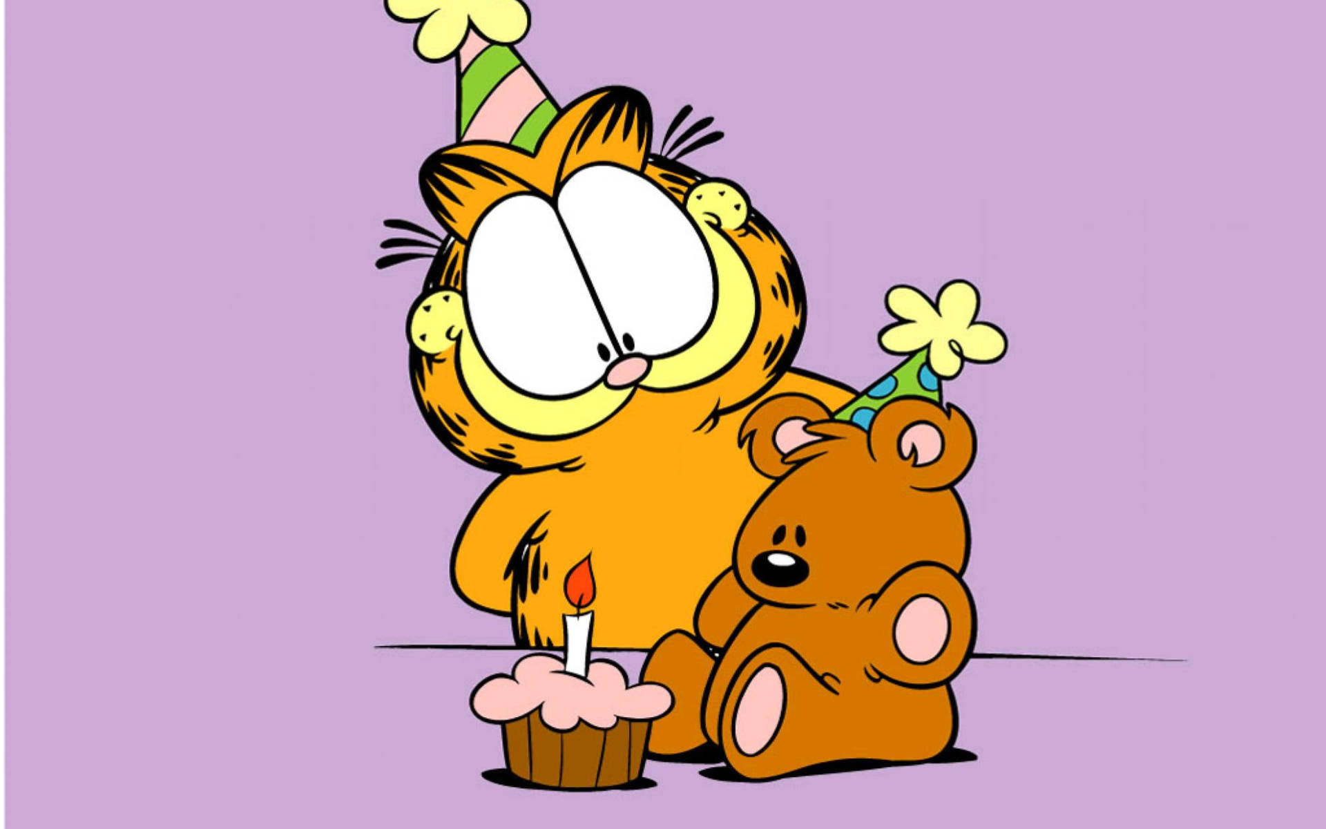 Garfieldbei Pooky's Geburtstag Wallpaper