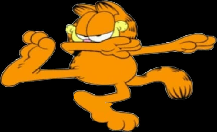 Garfield Dabbing Cartoon PNG