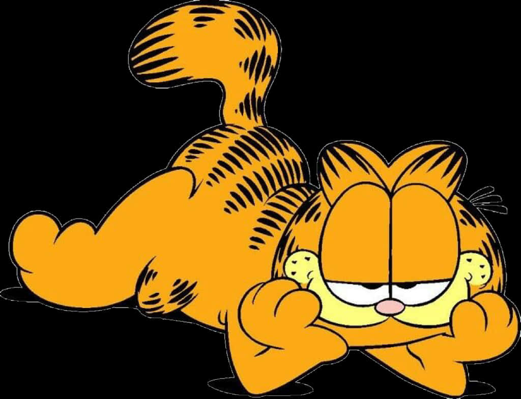 Garfield Lying Down Cartoon PNG