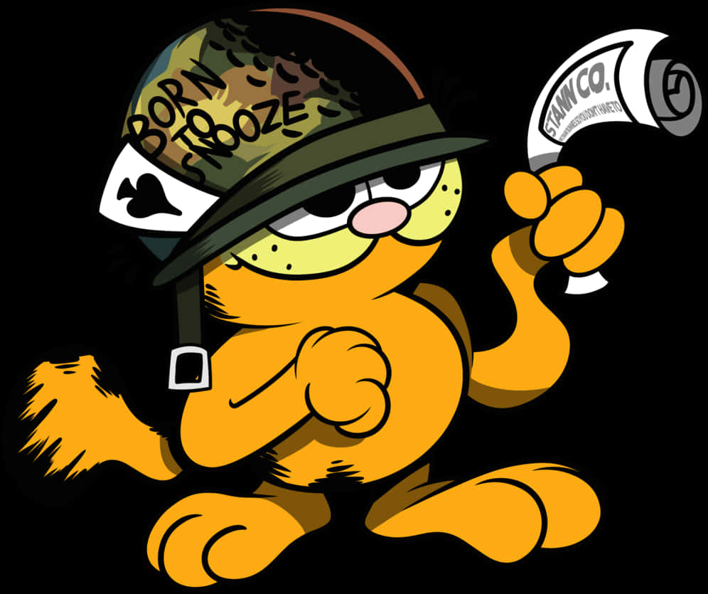 Garfield Stylized Graffiti Artist PNG