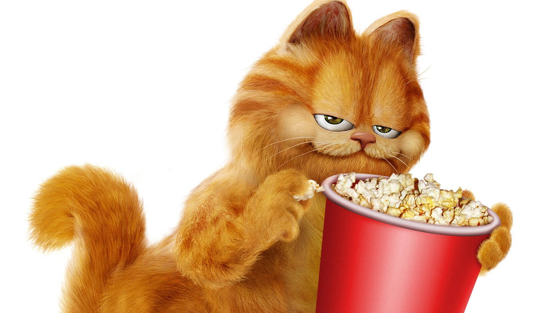 Garfield With Popcorn Bucket Wallpaper