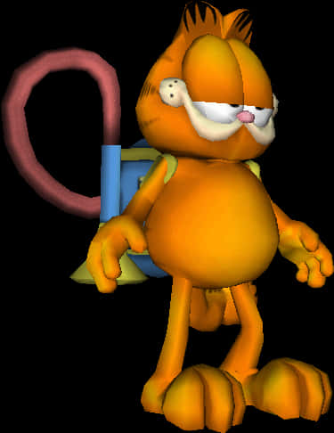Garfield3 D Model Pose PNG