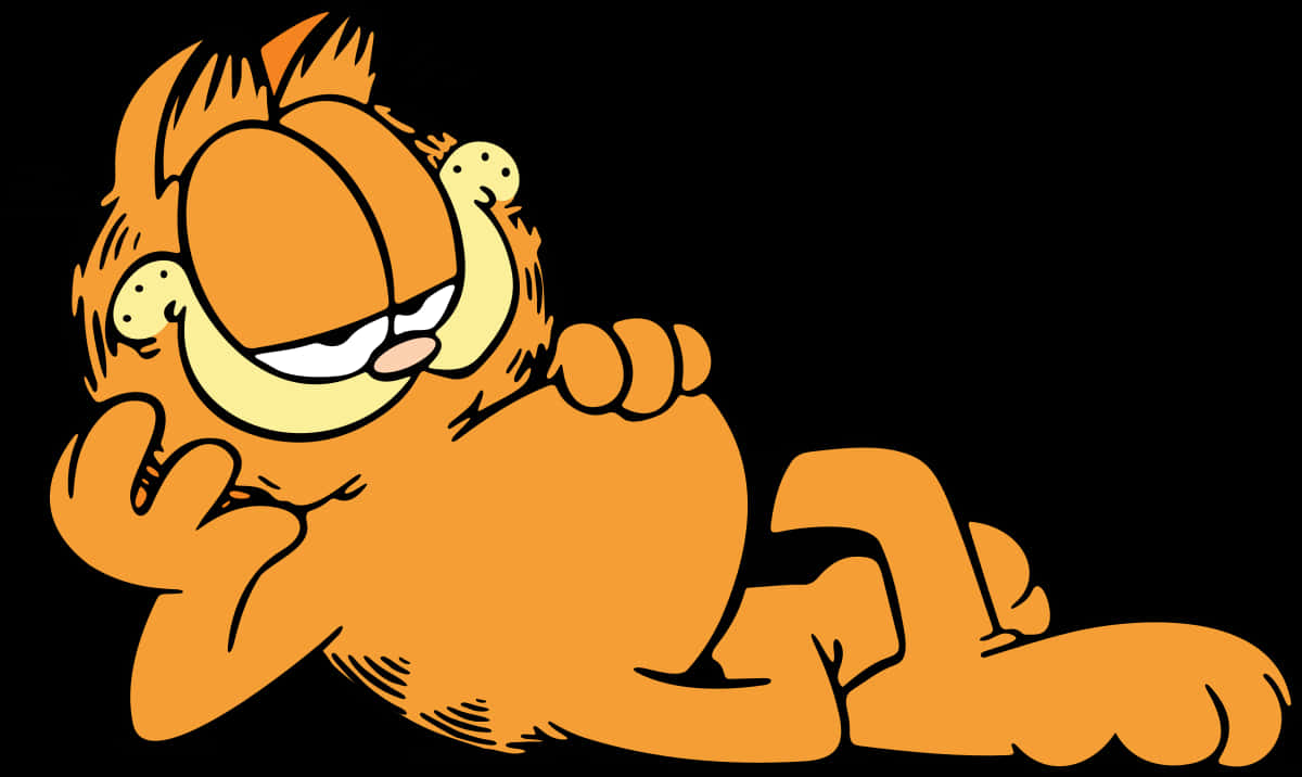 Garfield_ Relaxing_ Vector_ Illustration PNG
