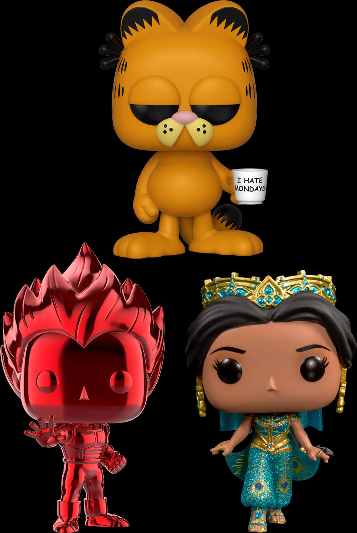 Garfieldand Various Funko Pop Figures PNG