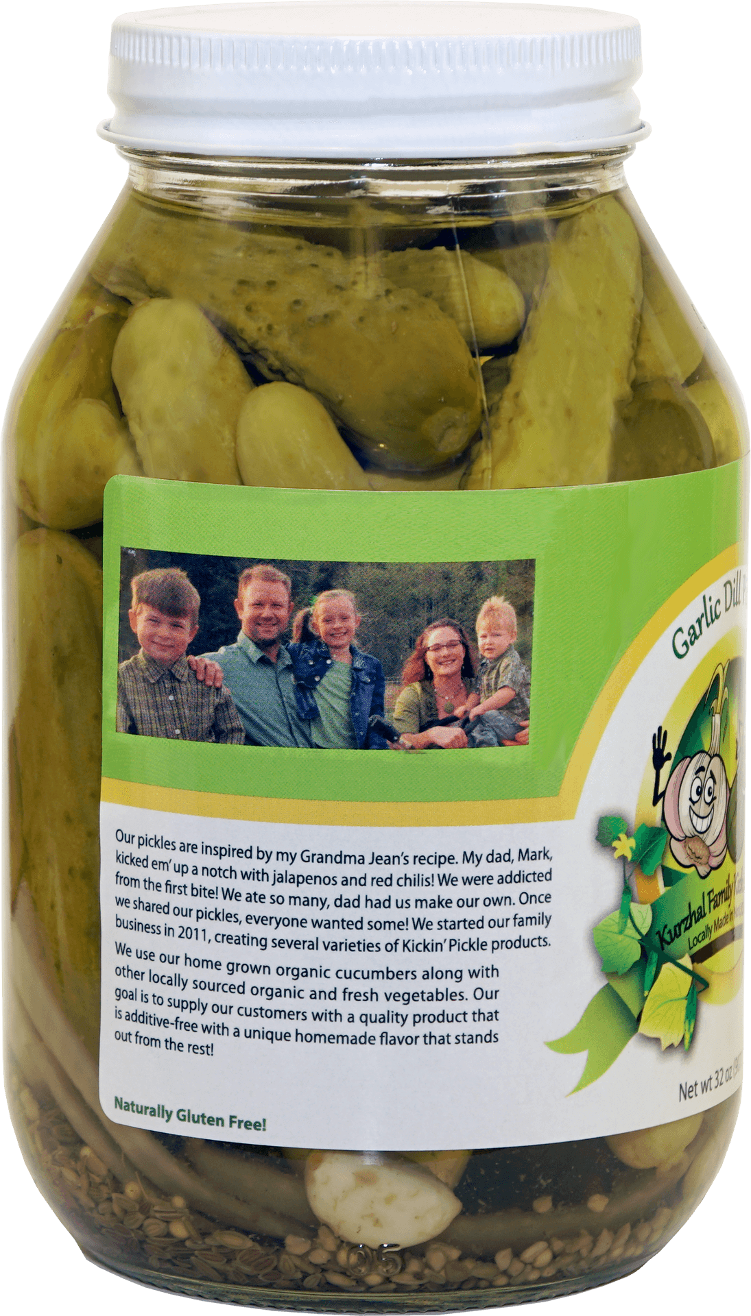 Garlic Dill Pickle Jar Family Brand PNG