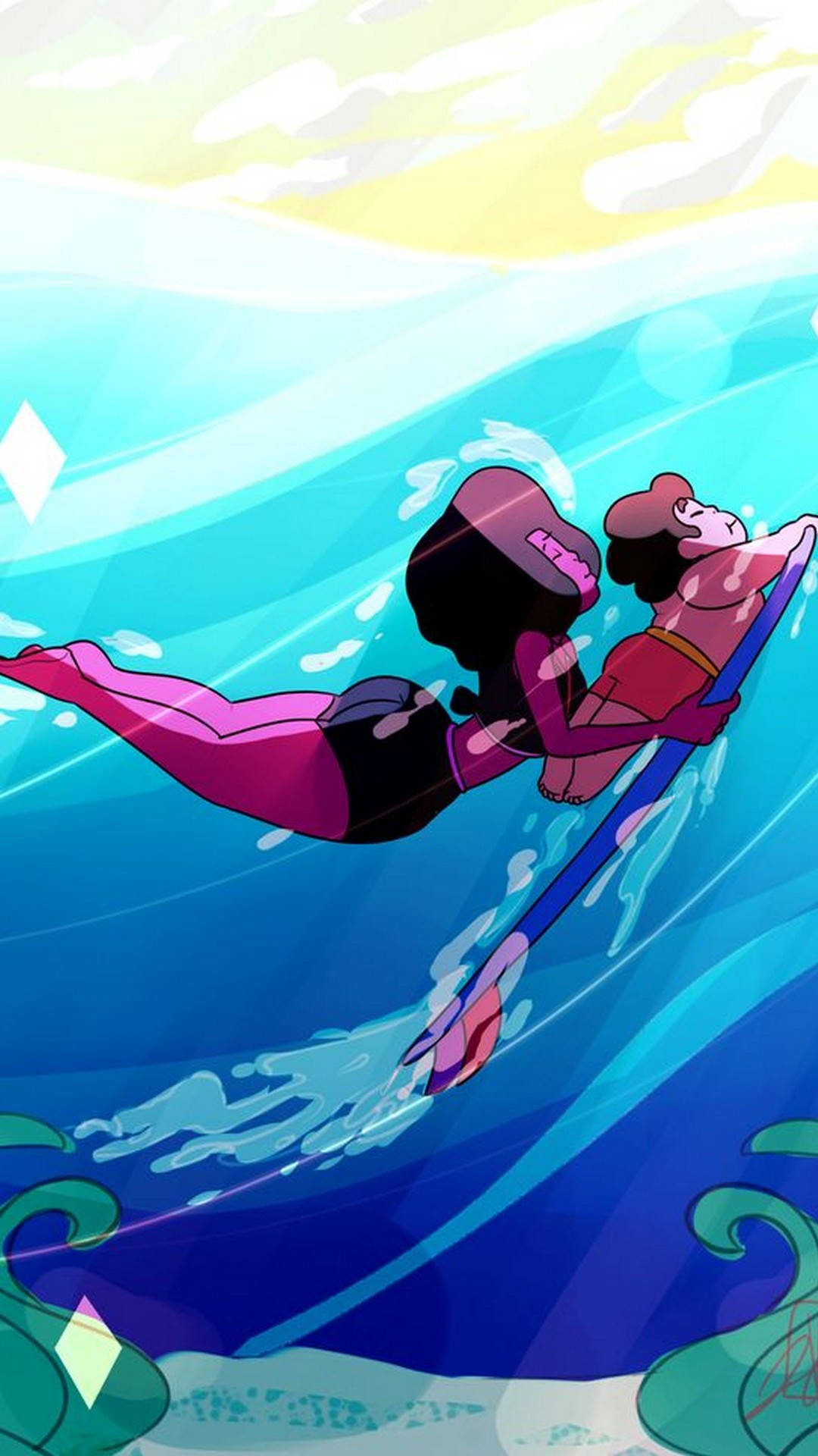 Garnet Surfing With Steven Universe Ipad Background