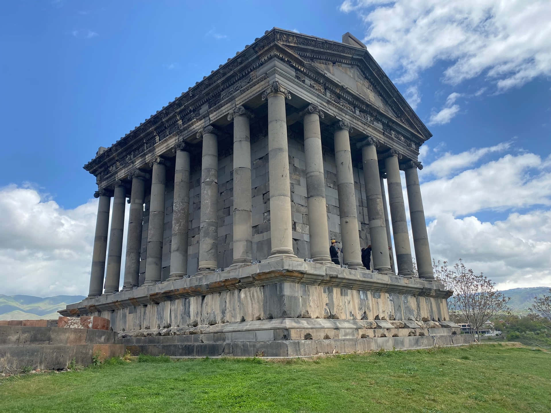 Garni Temple With Trimmed Grass Wallpaper