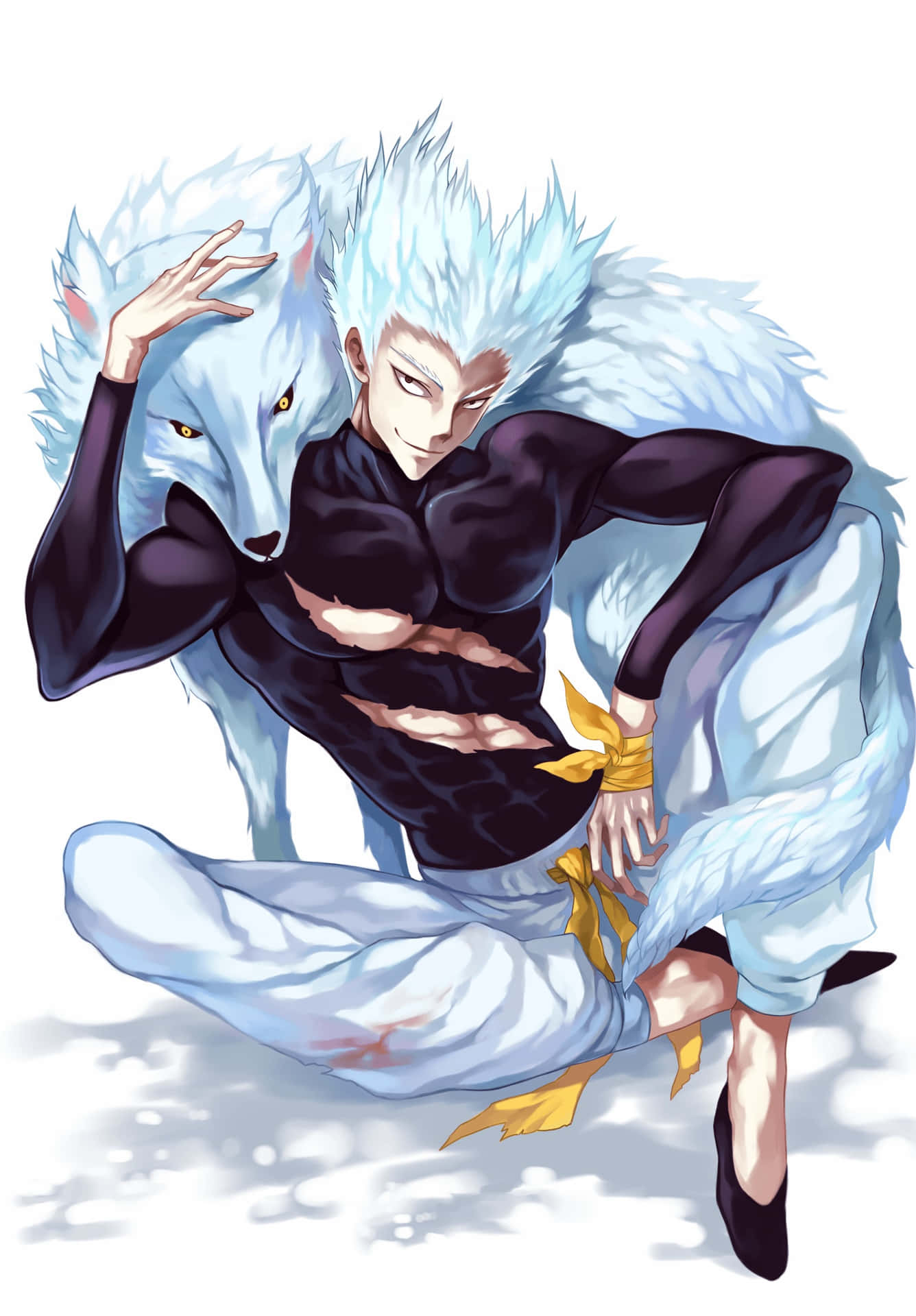 Caption: Fierce Garou Ready for Battle Wallpaper