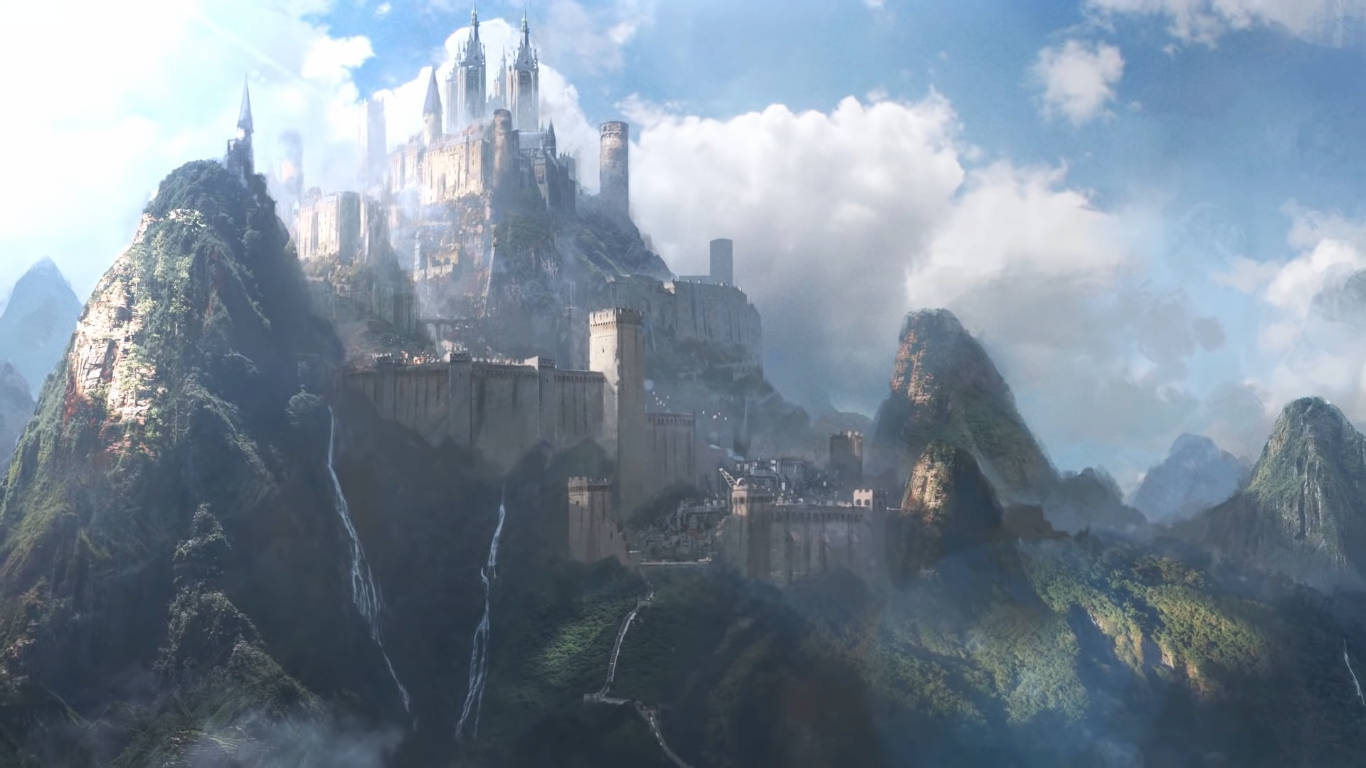 A stunning view of the Garreg Mach Monastery in the beloved strategy role-playing game Fire Emblem Three Houses. Wallpaper
