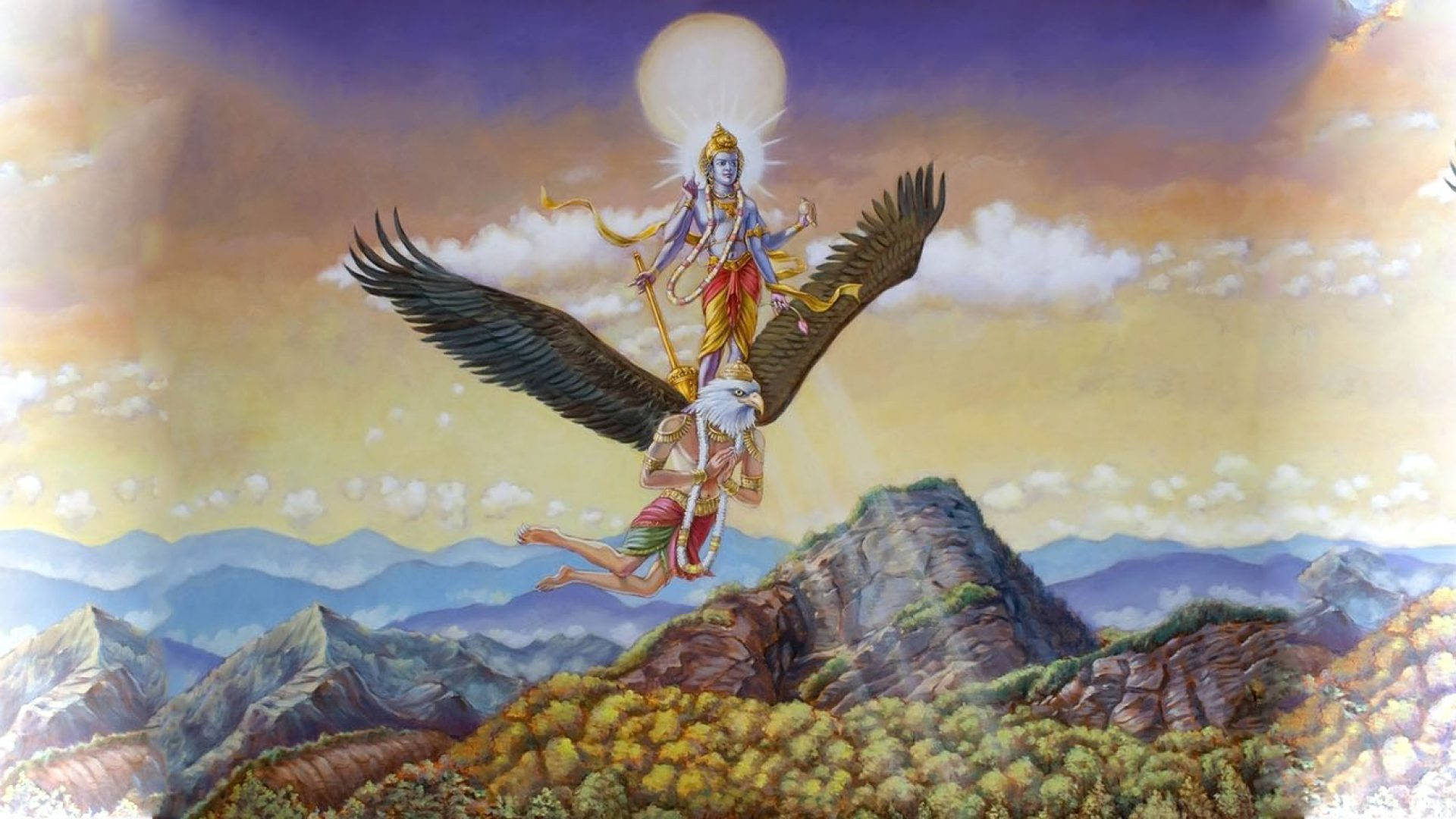 Garuda Flying With Lord Shiva Wallpaper