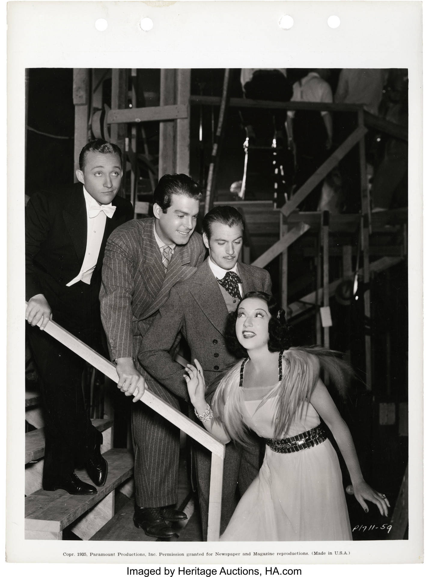 Gary Cooper, Bing Crosby, Fred MacMurray og Ethel Merman stjerne på denne vintage Hollywood-tema tapet. Wallpaper
