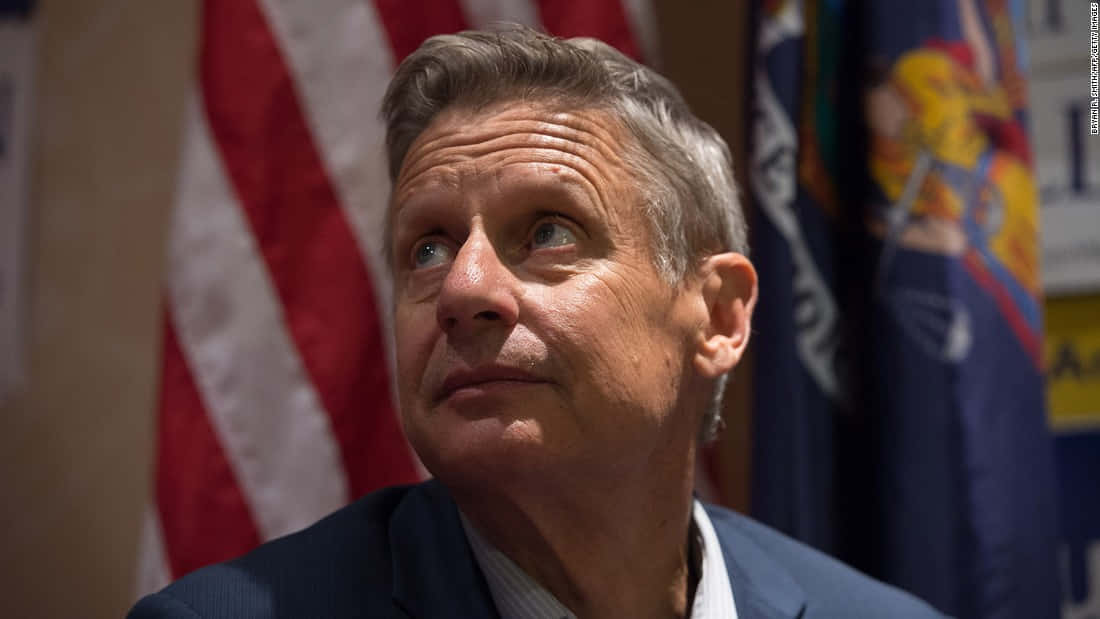 Gary Johnson In Front Of American Flag Wallpaper