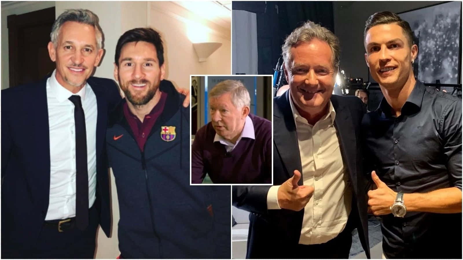 Garylineker Med Lionel Messi, Piers Morgan, Cristiano Ronaldo. Wallpaper
