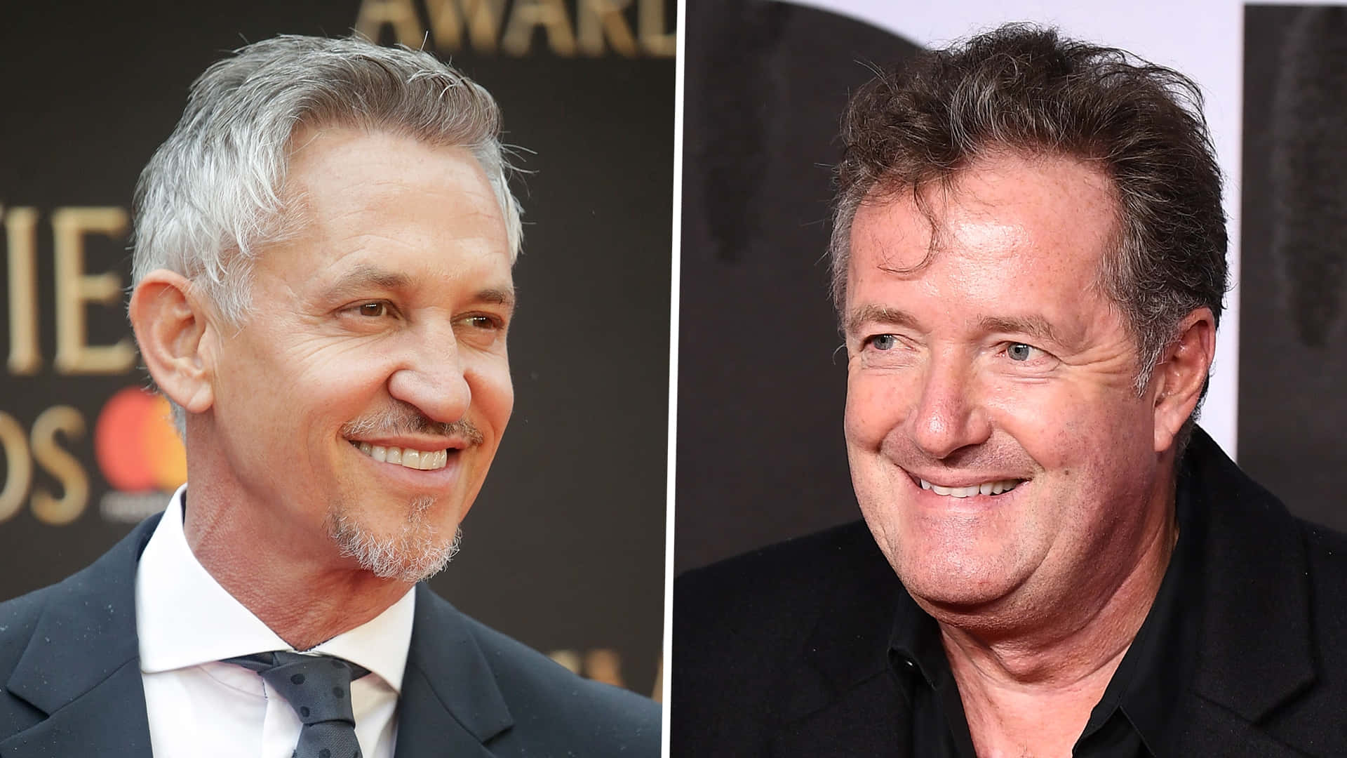 Gary Lineker and Piers Morgan engaged in a friendly conversation Wallpaper