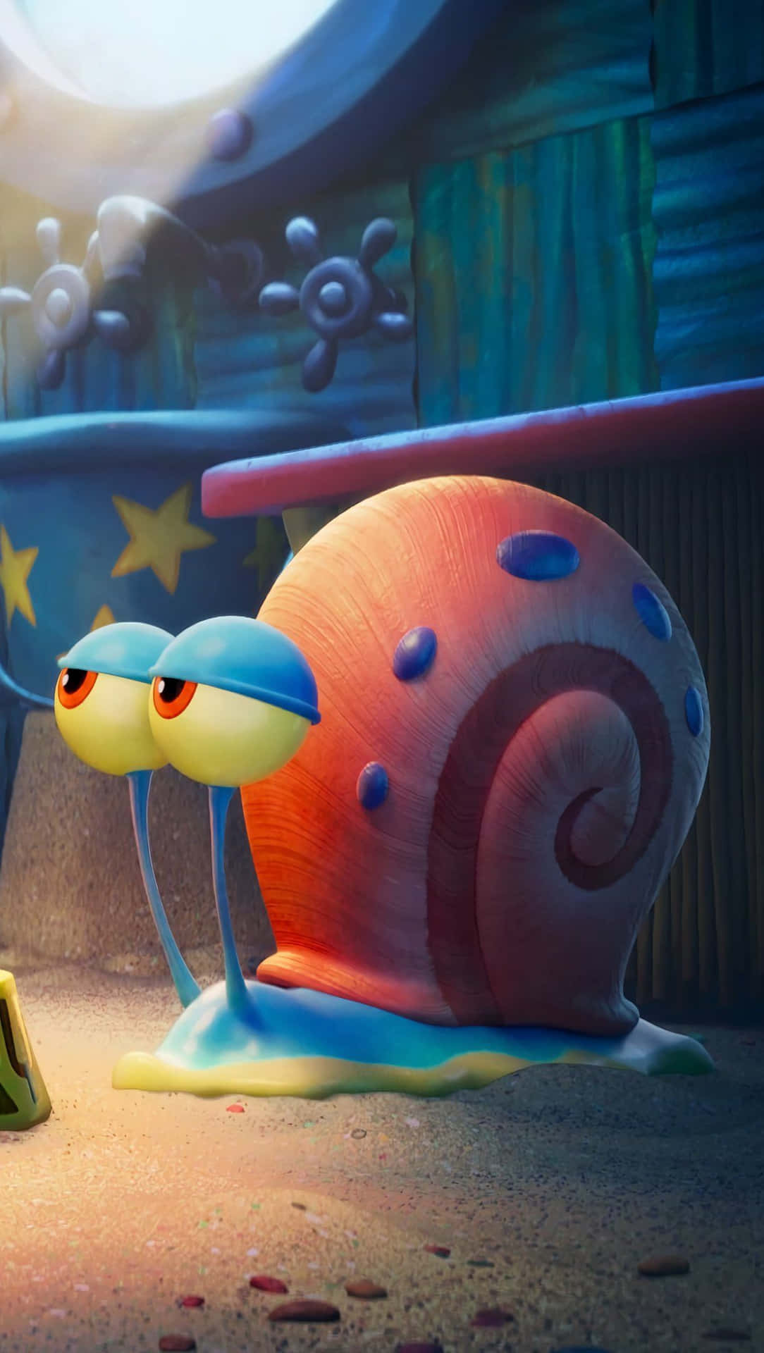 Gary the Snail exploring his underwater world Wallpaper