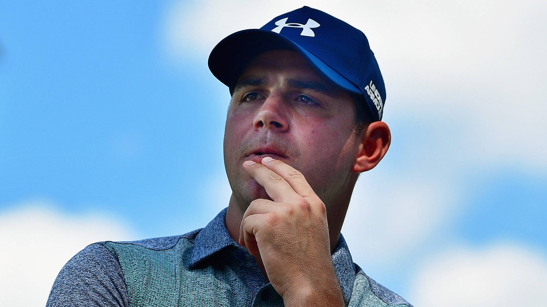 Gary Woodland Fingers On Chin Wallpaper