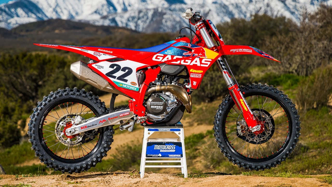 Gas Gas Motocrossfiets Nummer 22 Achtergrond