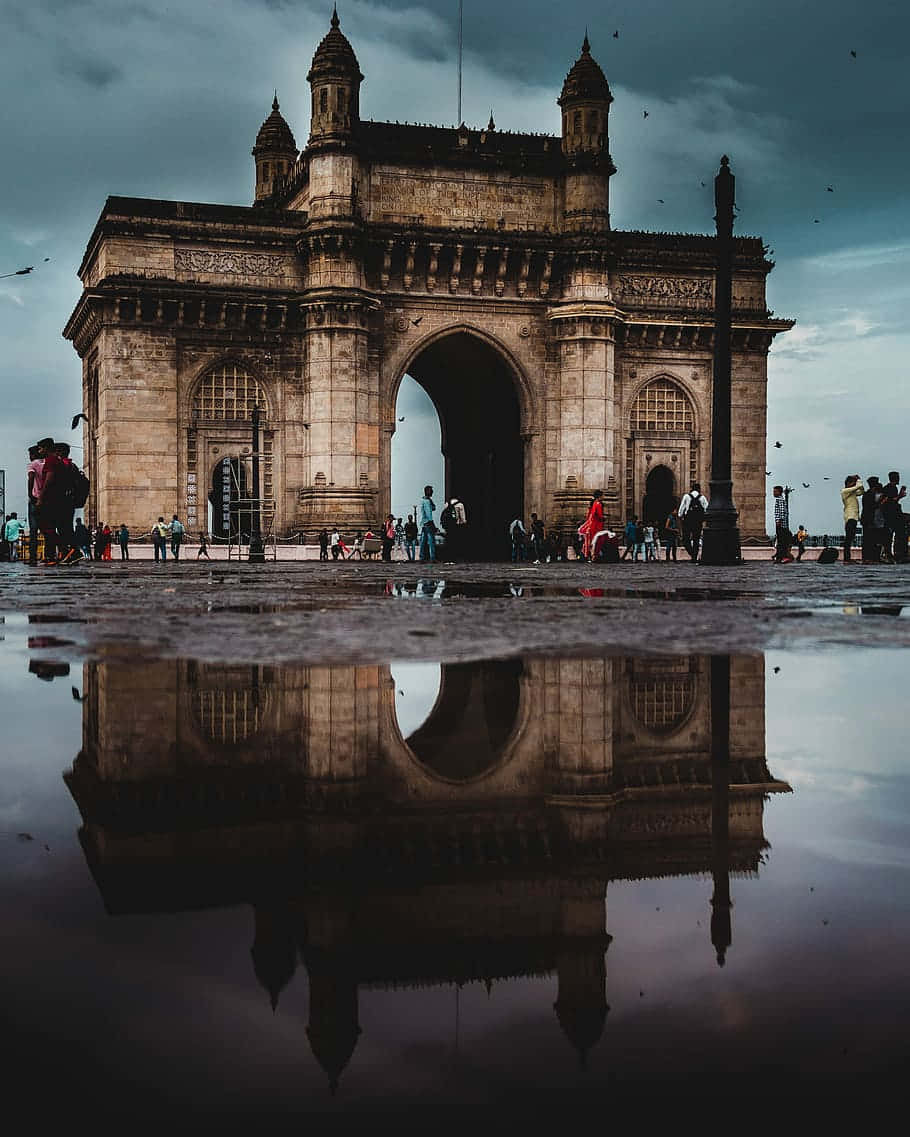 Gateway To India Water Reflection Wallpaper