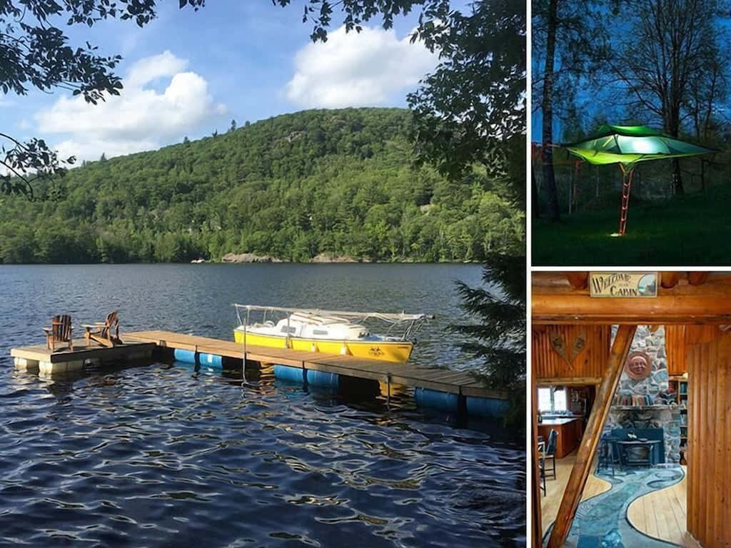 Gatineau Meer Huttencultuur Achtergrond