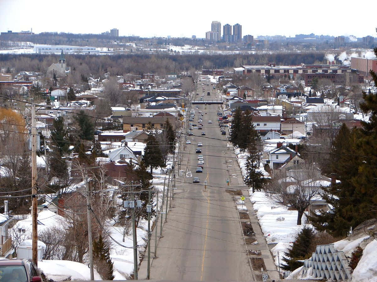 Vue De Rue Hivernale À Gatineau Fond d'écran