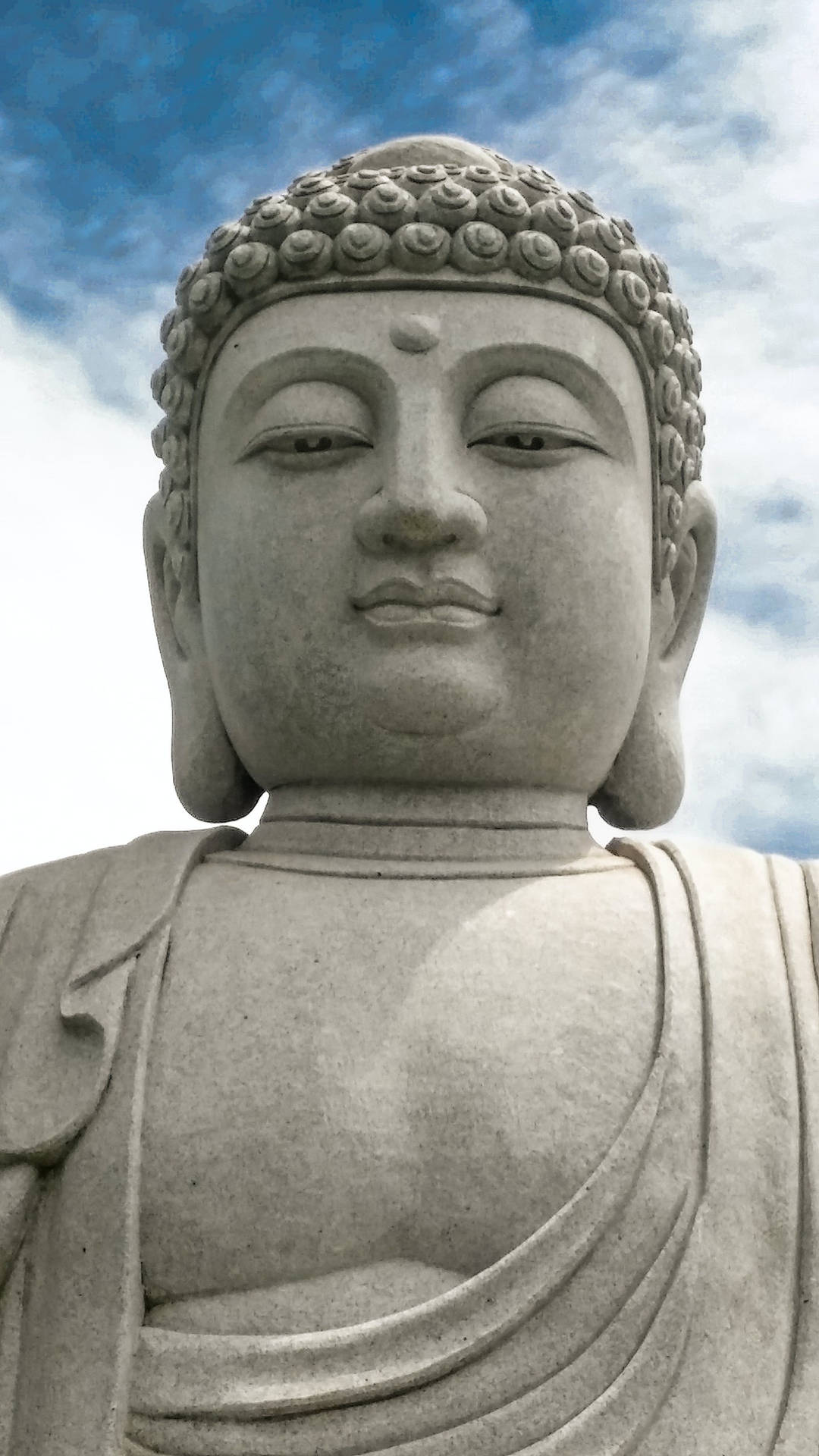 Estatuade Cemento De Gautam Buddha Fondo de pantalla