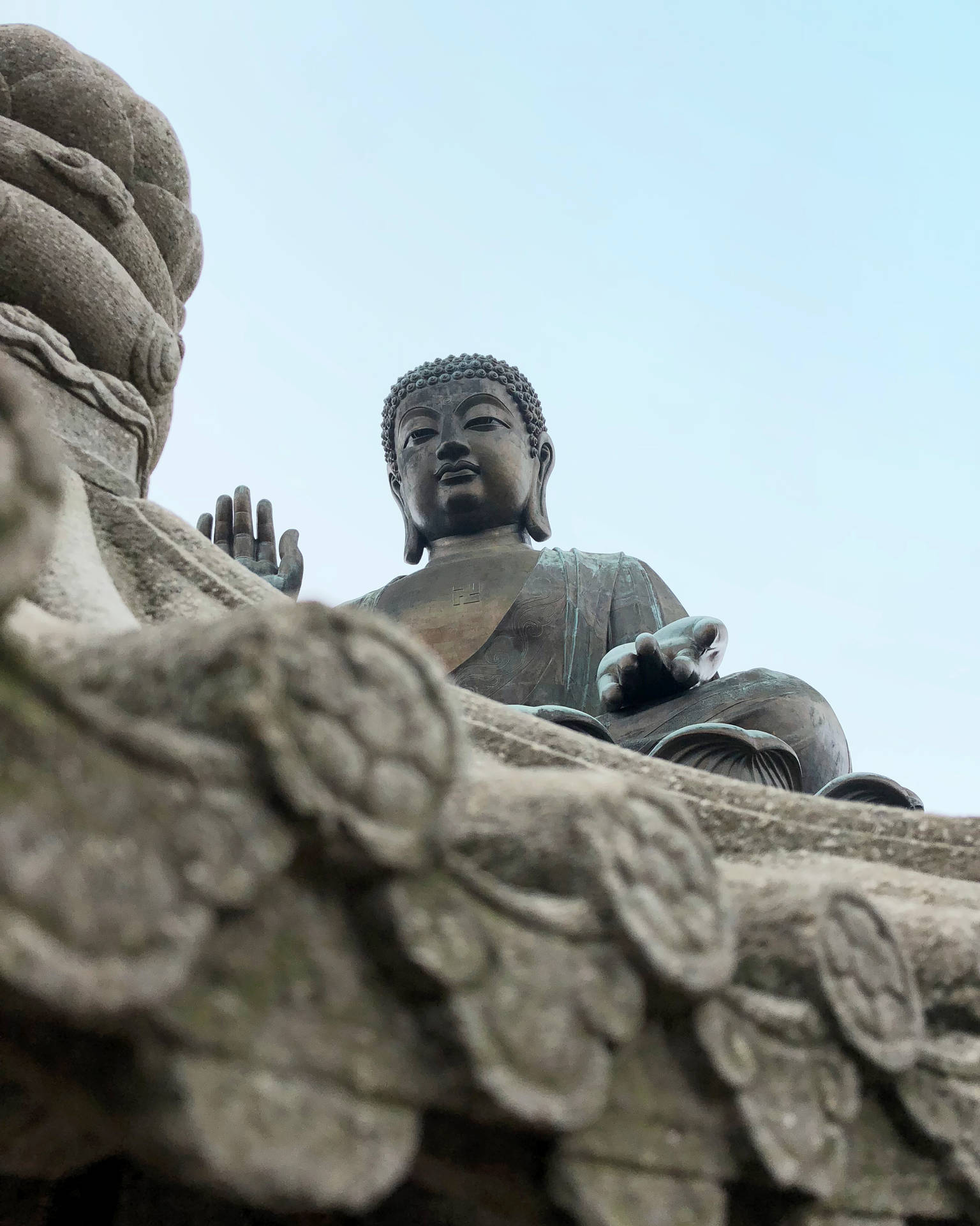 Statua Gigantesca Di Gautam Buddha Sfondo