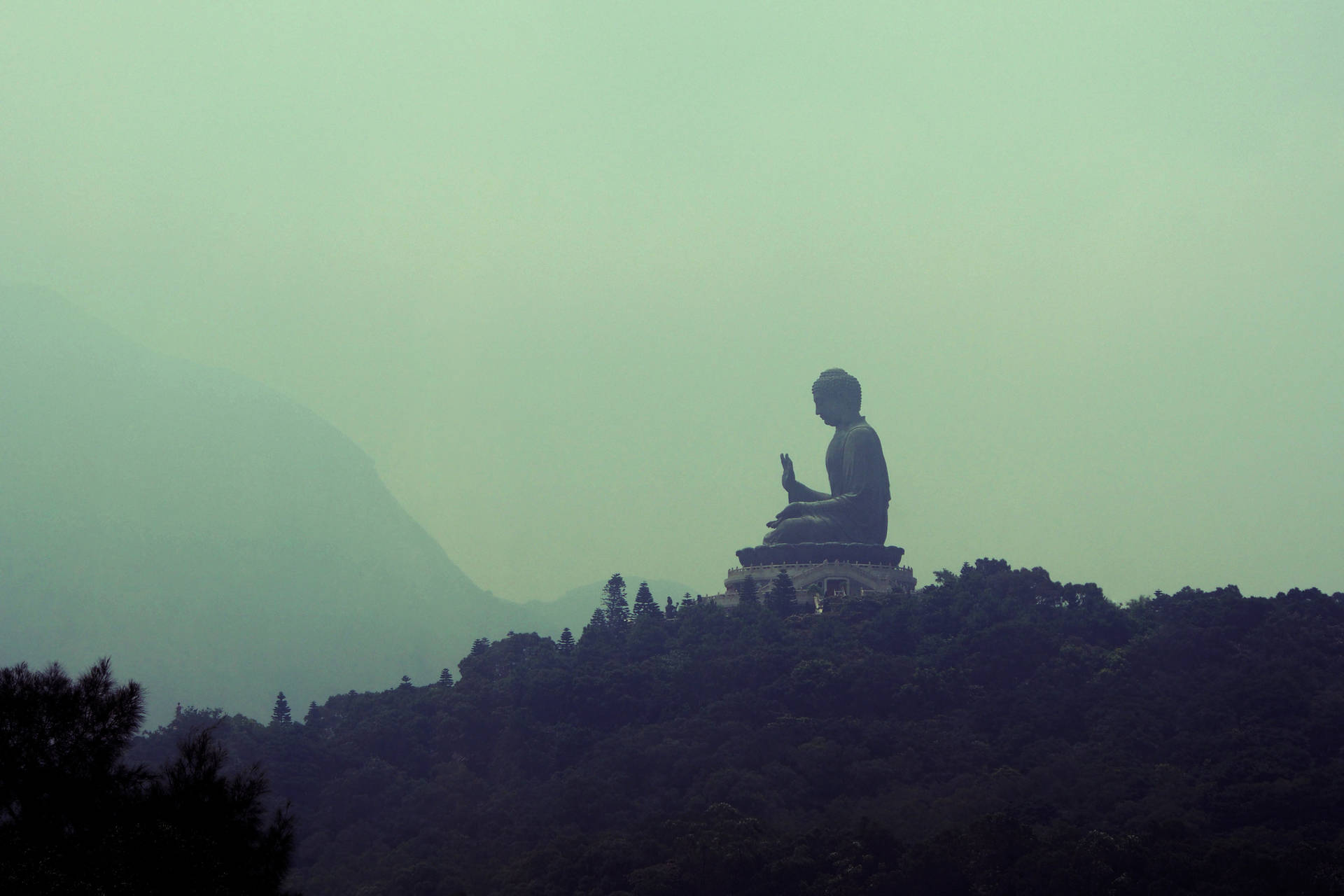 Statua Della Montagna Di Gautam Buddha Sfondo