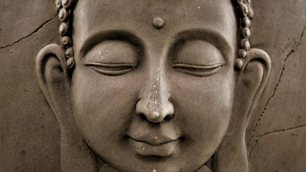 Gautam Buddha Sculpted Portrait Wallpaper