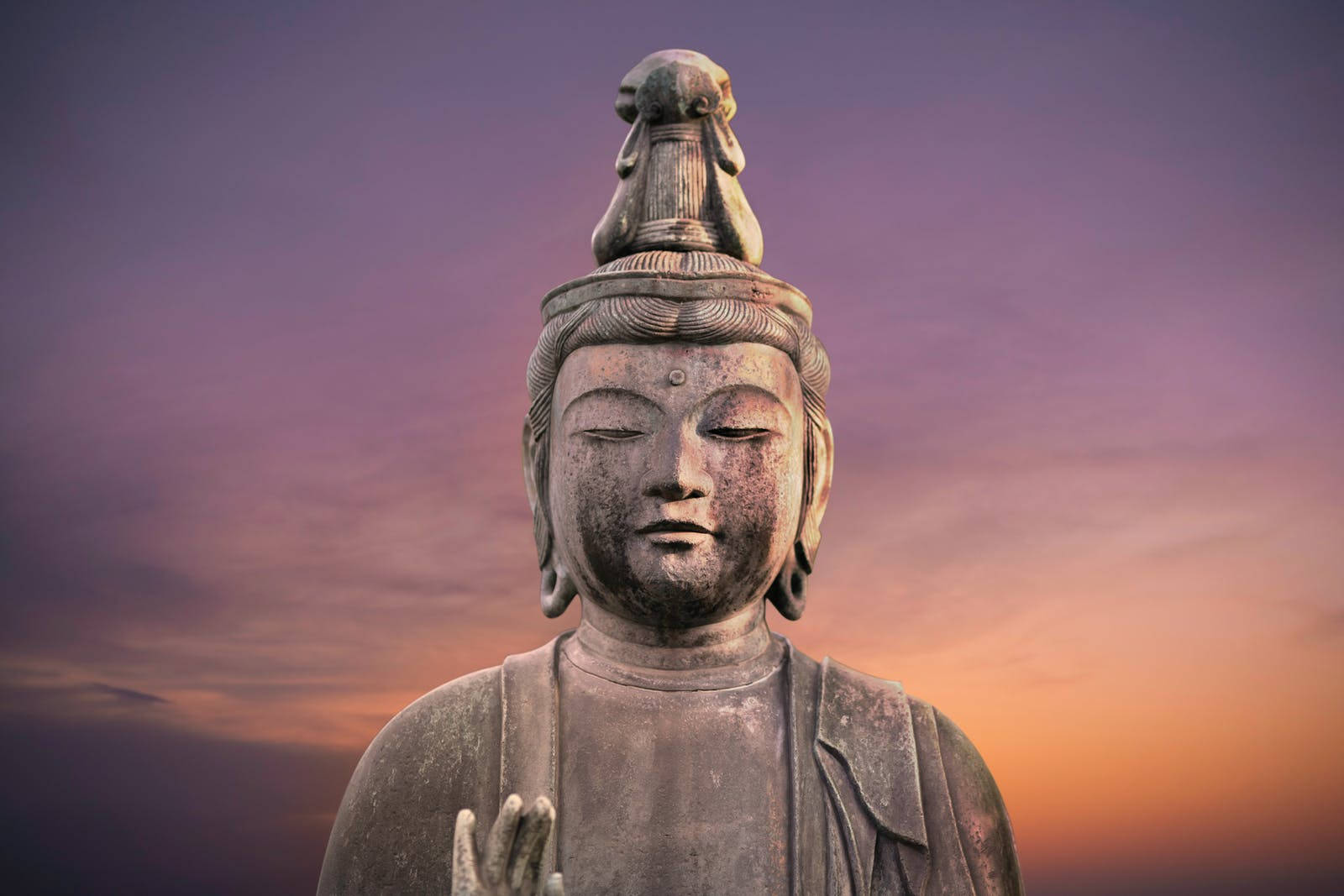 Statua Scolpita Di Gautama Buddha Sfondo