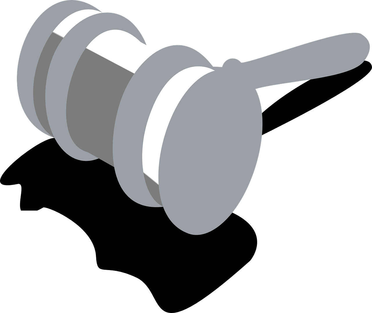 Gavel Icon Gray Background PNG