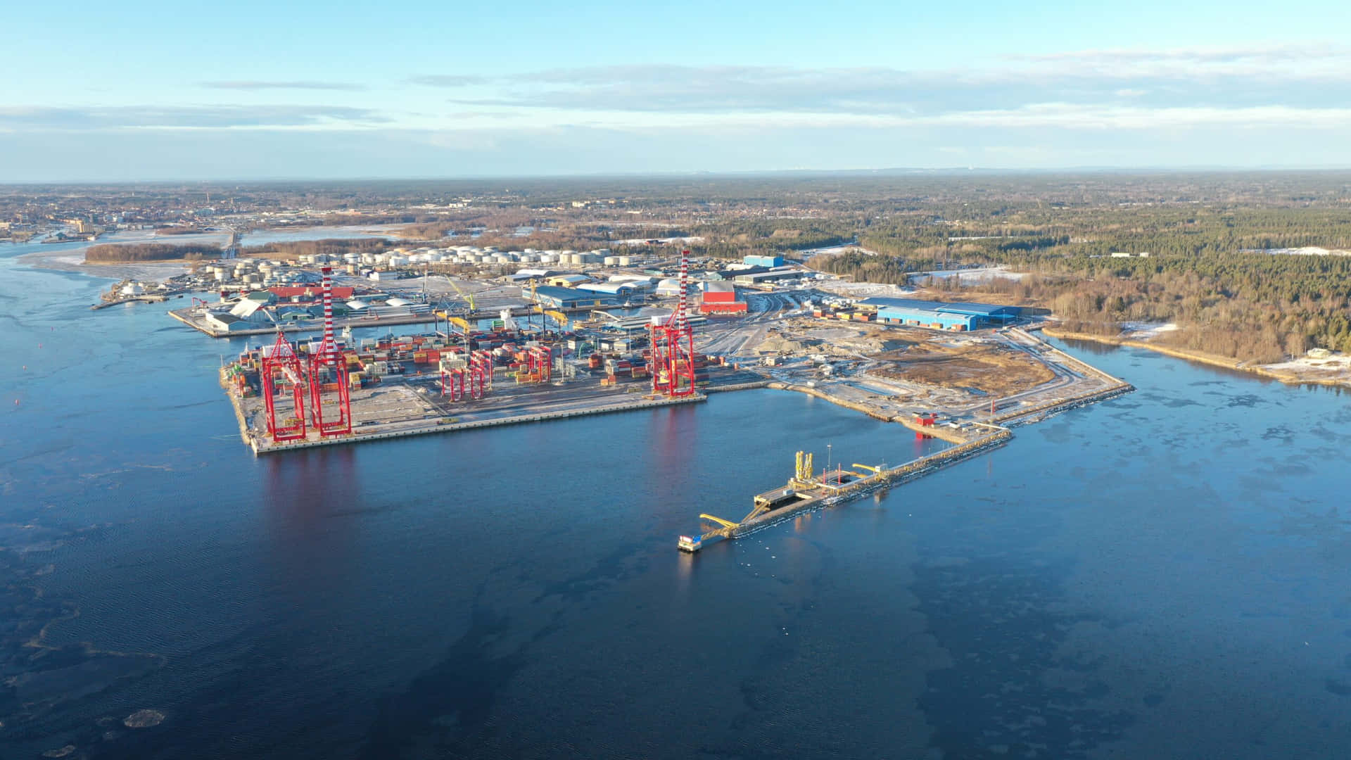 Gavle Port Aerial View Wallpaper