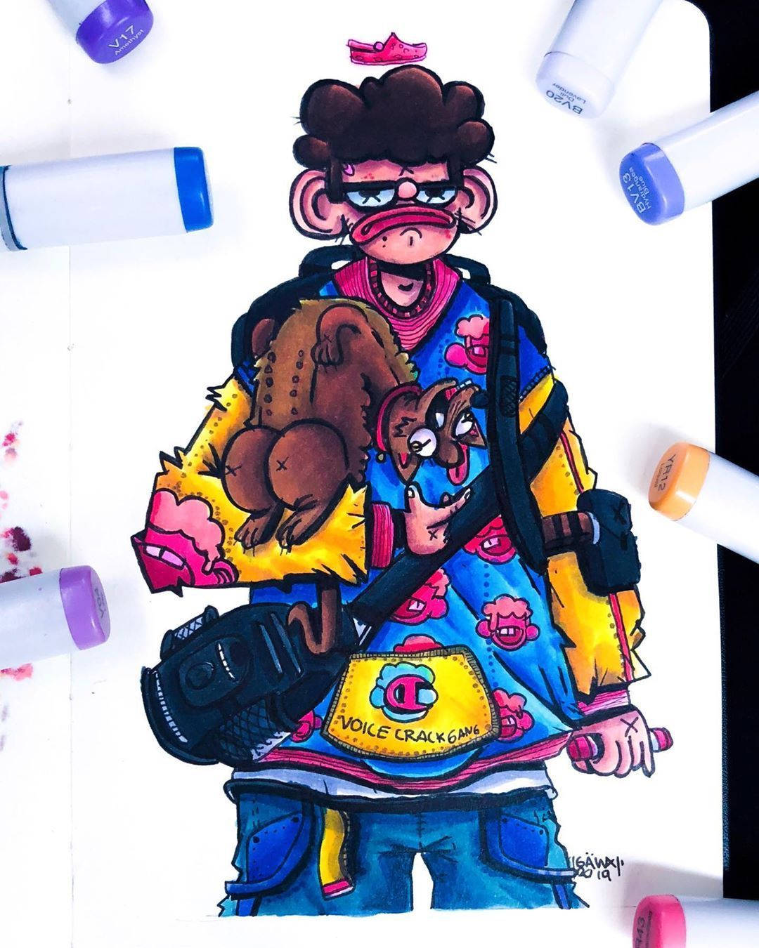 Gawx Art Man With Dog Background