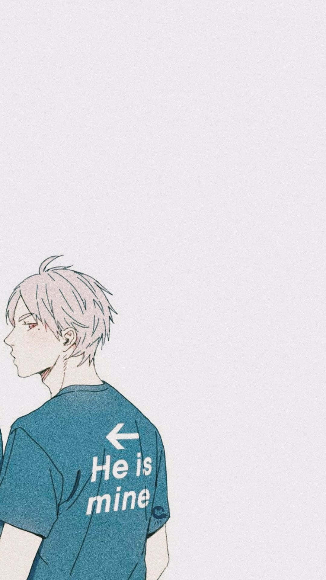 Two Anime Characters With The Words He Is Mine Wallpaper