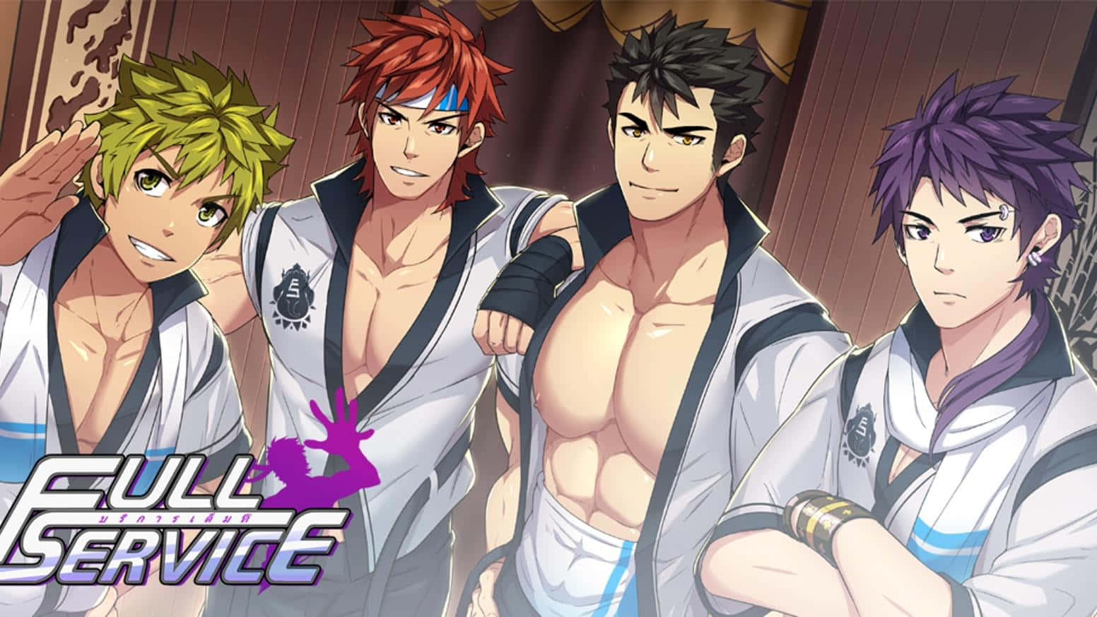 Gay Anime par poserer i charmerende park Wallpaper