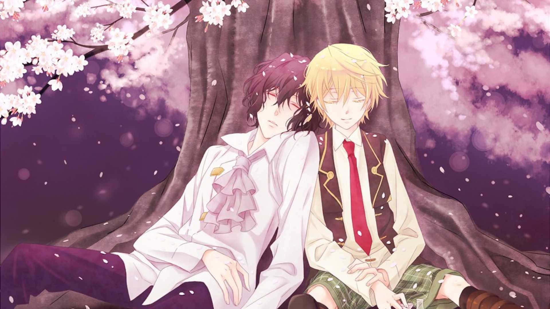 Two Anime Guys Kissing Wallpaper