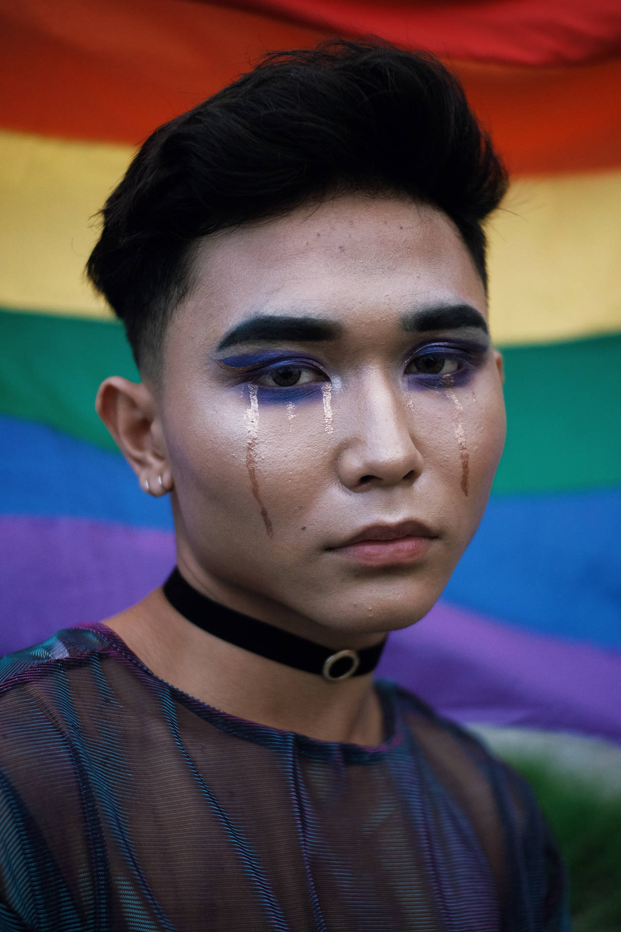 Gay Boy Dramatic Makeup Background