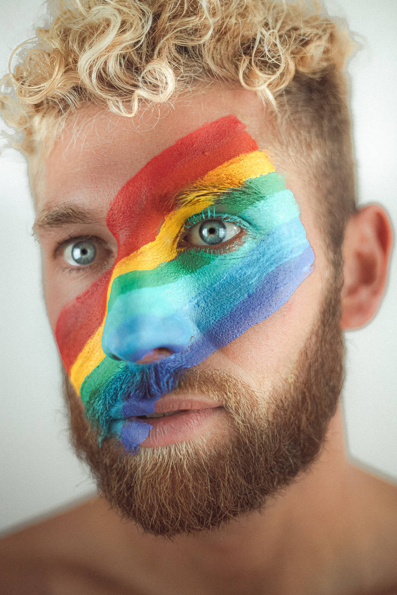 Gay Boy Pride Face Paint Picture