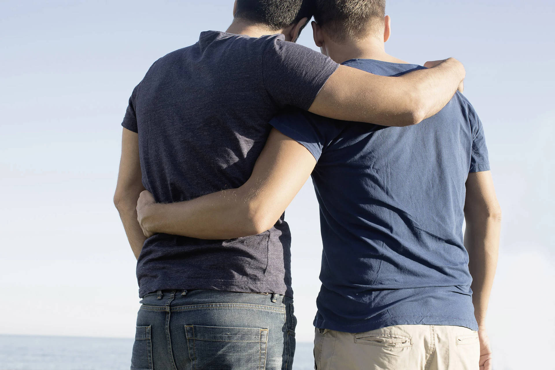 Gay Men Arms Around Picture