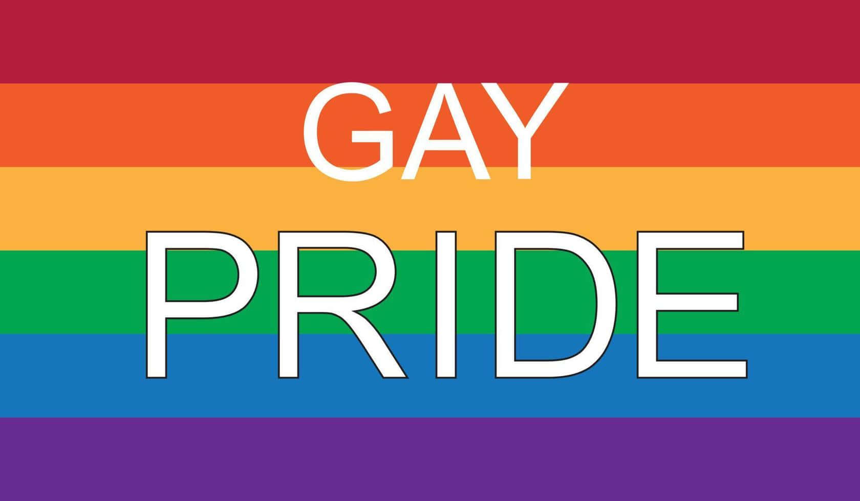 Gay Pride Rainbow Flag Text Wallpaper