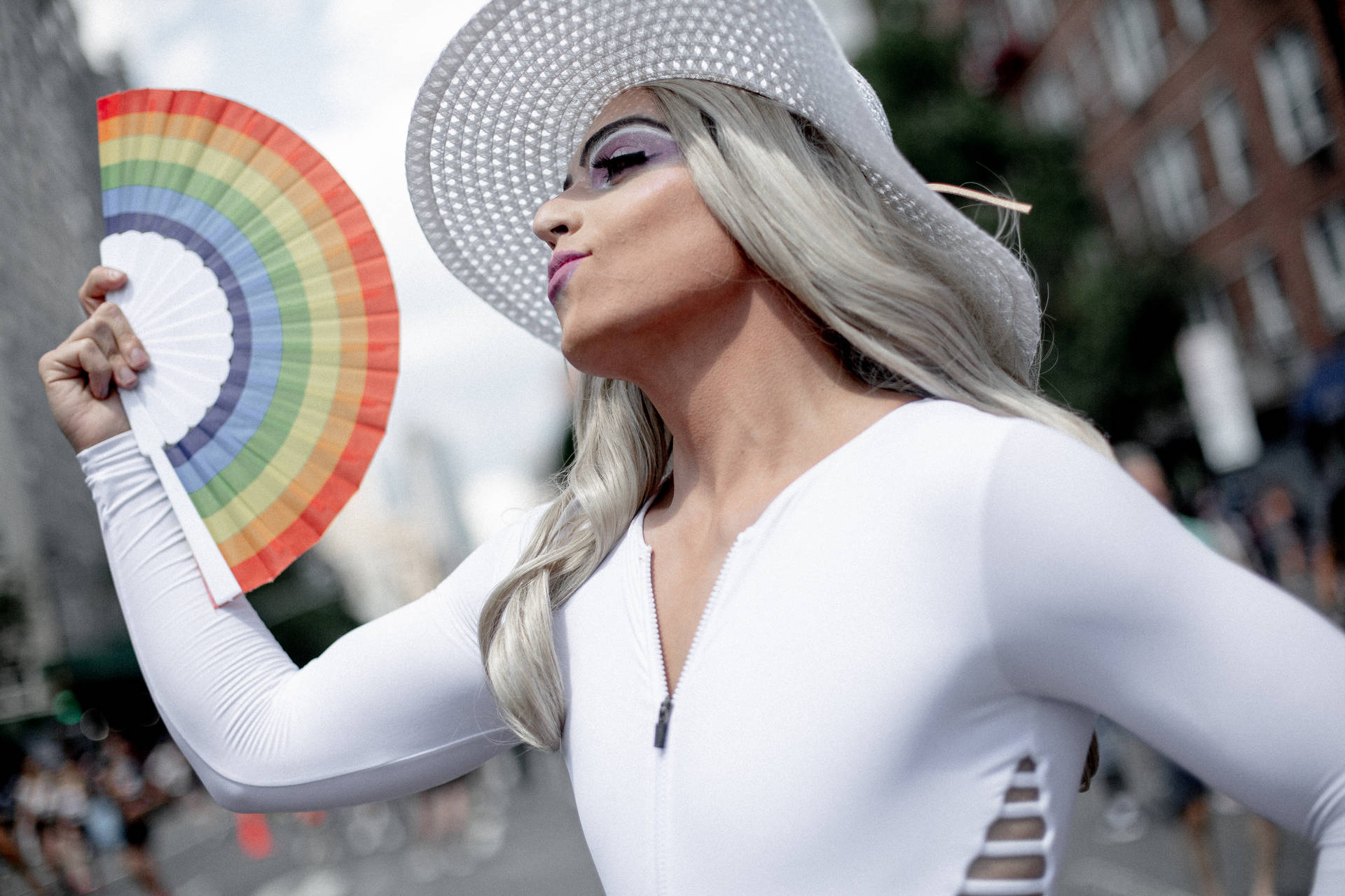 Gay With Rainbow Fan Picture