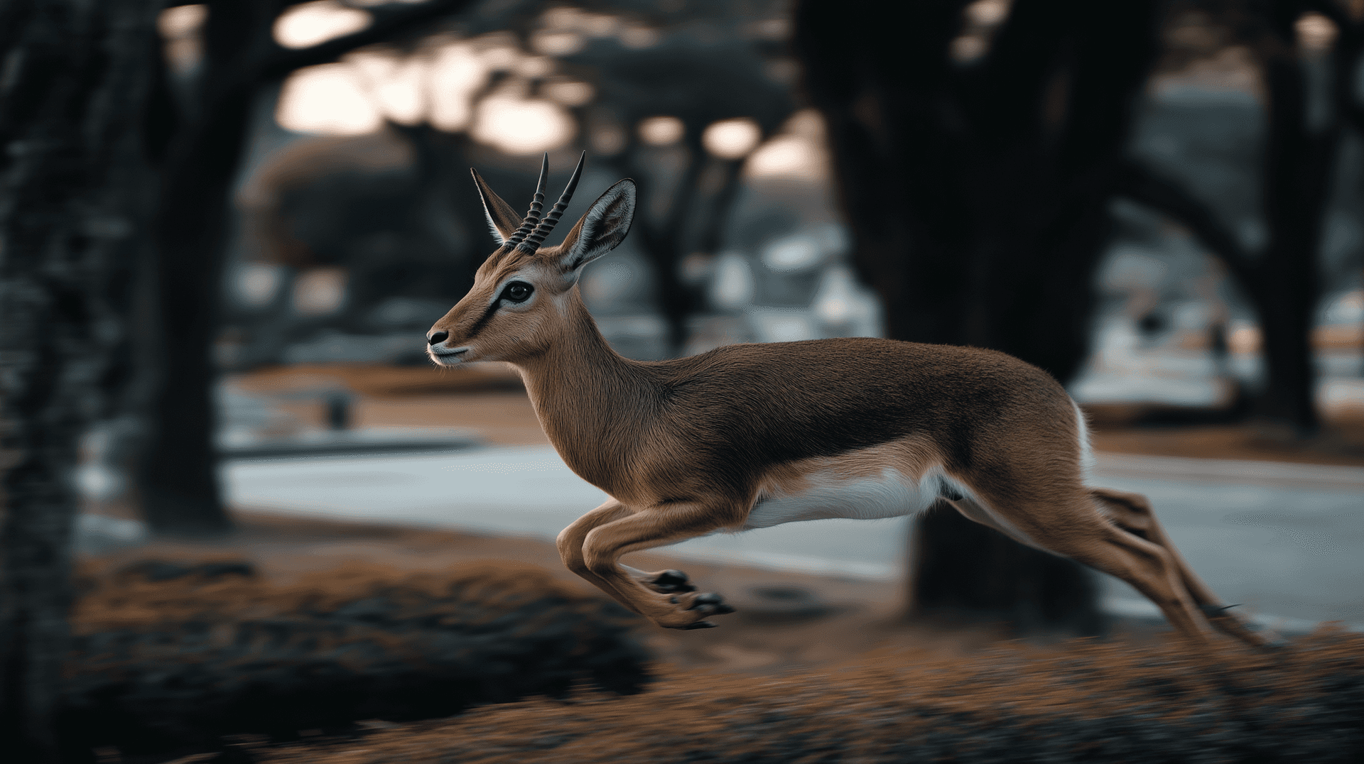 Gazelle Leaping Wallpaper