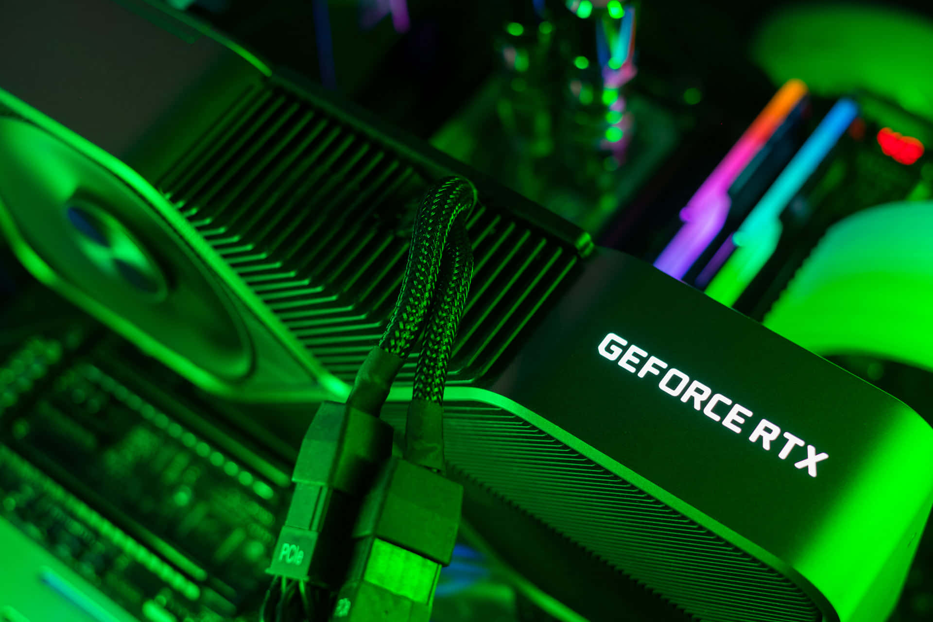 Ge Force R T X Graphics Card Glow Wallpaper