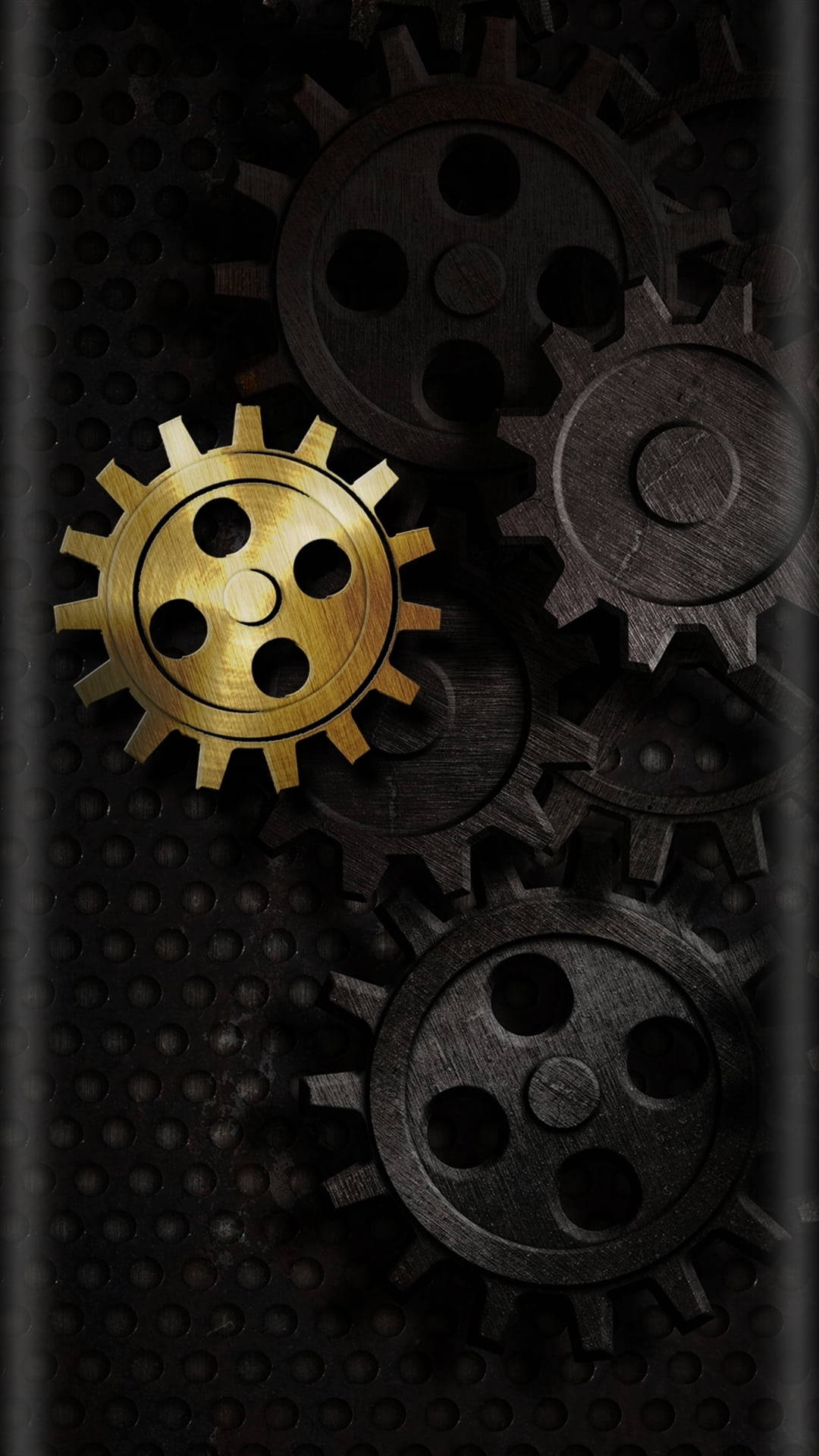 Gears Black And Gold iPhone Wallpaper
