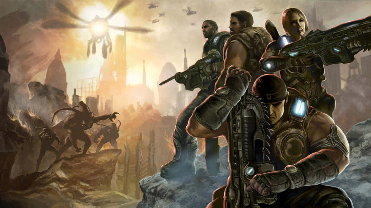 Gears_of_ War_3_ Team_ Prepared_for_ Battle Wallpaper