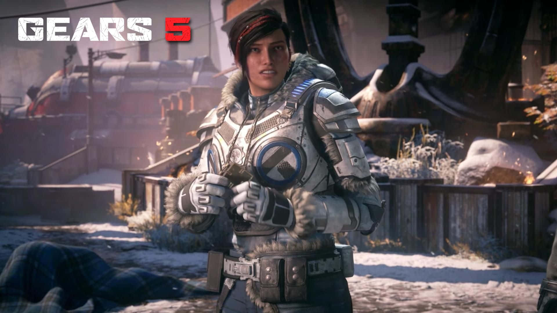 Gears 5 - A Woman In A Snowy Environment