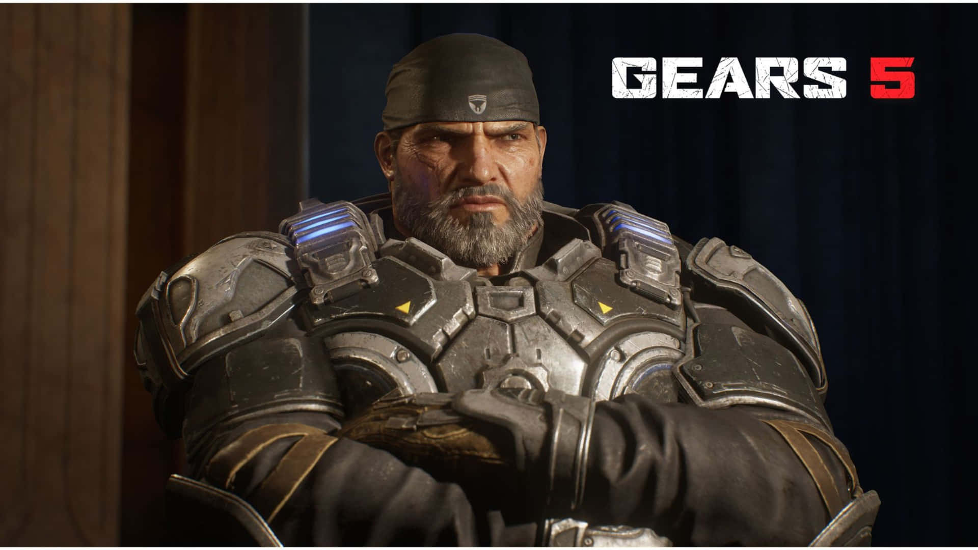Gears 5 - A Man In Armor With His Arms Crossed