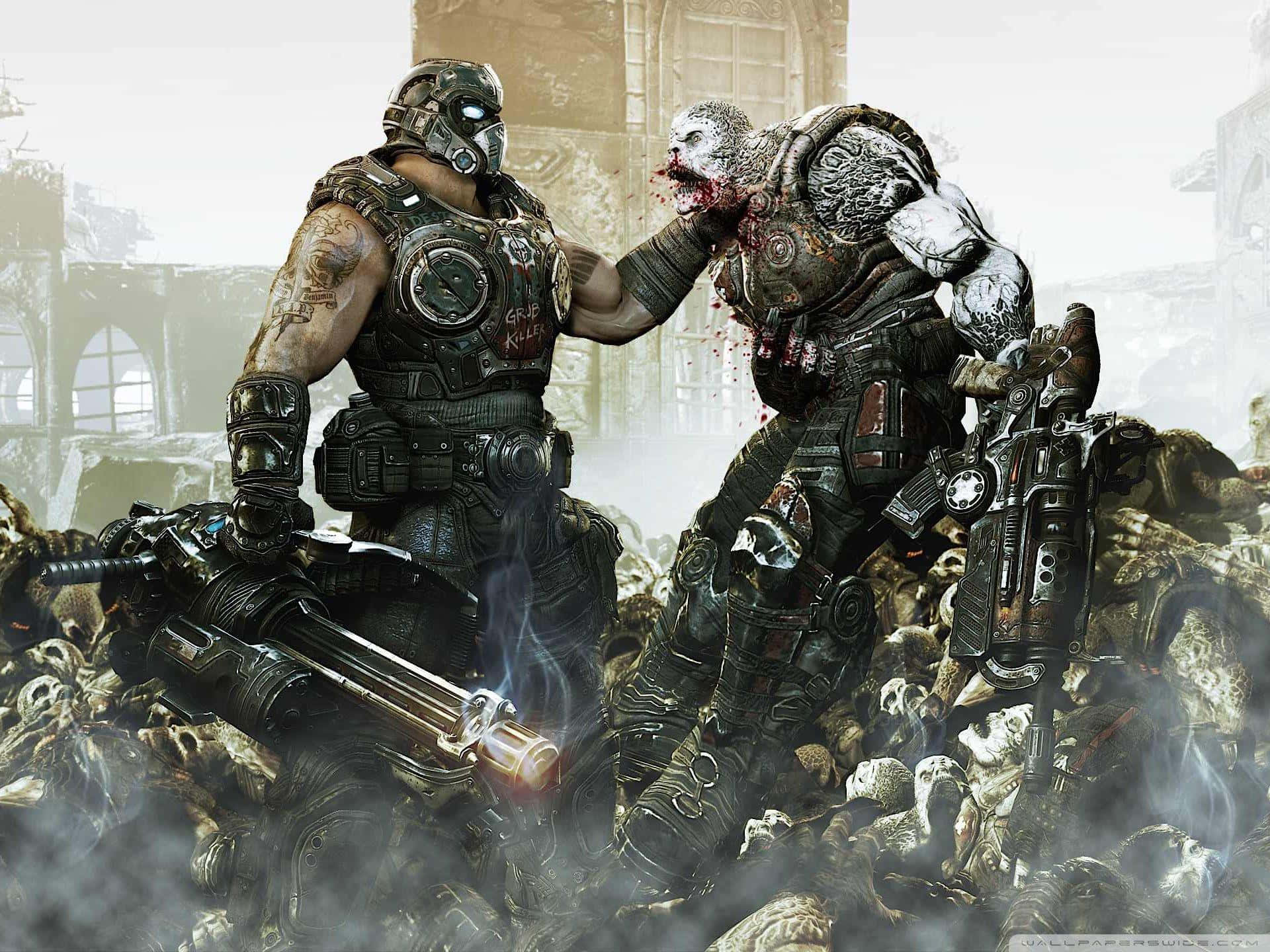 Losjugadores De Xbox Y Pc Se Preparan Para La Épica Nueva Aventura De Gears Of War 5. Fondo de pantalla